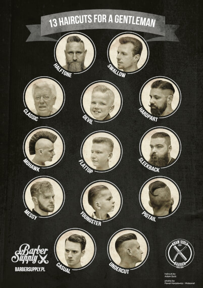 PLAKAT „13 HAIRCUTS FOR GENTLEMAN”  